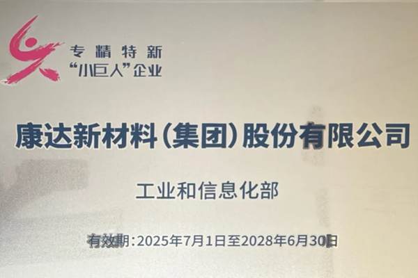 康达新材顺利通过2025年国家级专精特新“小巨人”复核！